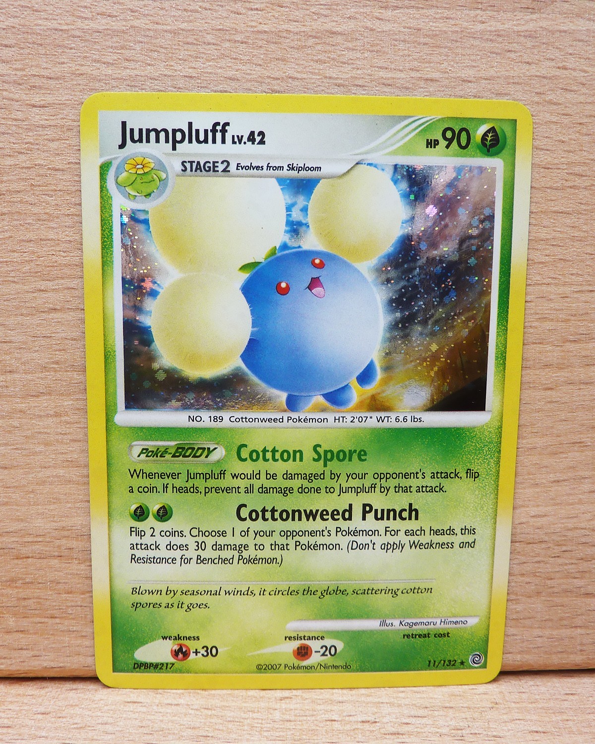 2007 POKEMON SECRET WONDERS JUMPLUFF 11/132 HOLO RARE LP