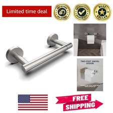 Rustproof Stainless Steel Pivoting Toilet Paper Holder - Classic Round Design