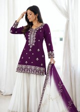 Salwar Kameez Indian Pakistani Sharara Suit Wedding Party Wear Dress Bollywood