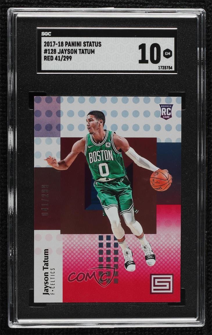 2017-18 Panini Status Rookies Red 41/299 Jayson Tatum #128 SGC 10 GEM 0c7i