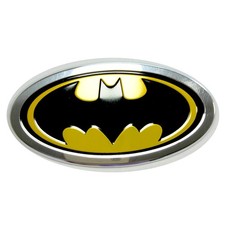 112mm Yellow Batman Logo Emblem Car Dark Knight Bat Front Rear Trunk Lid Badge.
