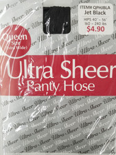 6 Packs Ultra Sheer Pantyhose 100 Nylon Stocking Queen Size Jet Black