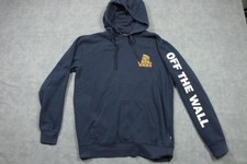 Vans Hoodie Sweatshirt Mens Small Navy Blue Off The Wall Graphic Pullover Skate