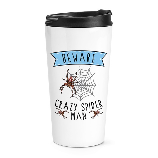 Beware VerrüCkte Spider Man Reise Becher Tasse Vatertag Freund Lustig-image