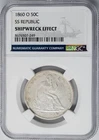 1860-O Seated Liberty Half 50c SS Republic Shipwreck Effect NGC 950652-124
