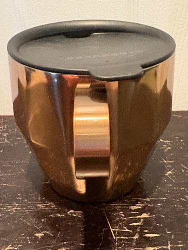 Tazza Starbucks 2014 geometrica rame bronzo acciaio inox con coperchio nero 14 oz - Foto 2 di 7