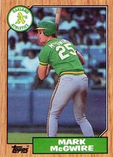 1987 TOPPS #366 MARK McGWIRE BV $15.00