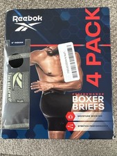 New Reebok Mens 4 Pack Performance Boxer Briefs.