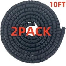 2Pcs 3/4 Hydraulic Hose Spiral Wrap 10ft Wire Protector Guard Cable Organizer US