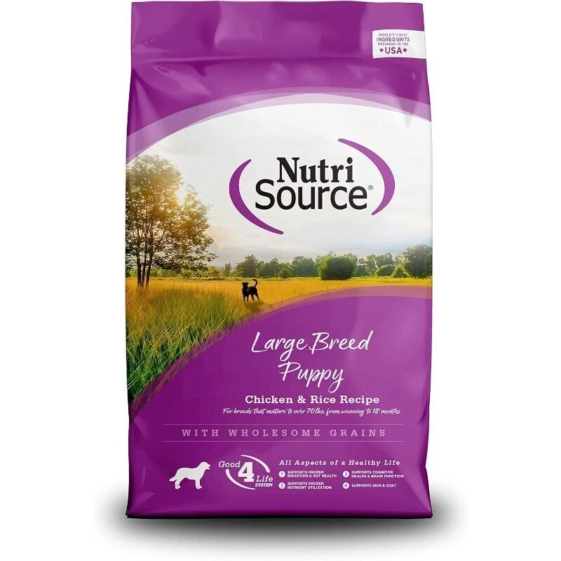 Puppy Food Large Breeds Chicken Rice 26LB Prebiotics Probiotics Nutrition New
