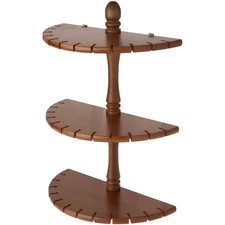 Bard's Curved Brown Wood Wall Mount 36 Spoon Rack, 17" H x 11.25" W x 5.5" D