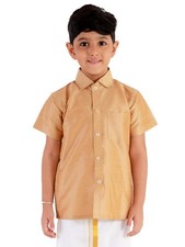 VASTRAMAY Boy's Solid Regular Fit Shirt