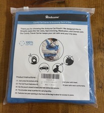 NEW Blue Cloth Cat Carrying Tote Bag Grooming Sack 18.5 x 15.5