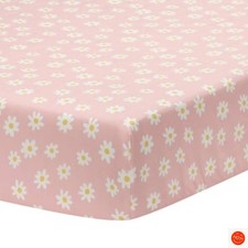 Lambs  Ivy Daisy Dreams Breathable 100 Cotton Fitted Crib Sheet - Pink
