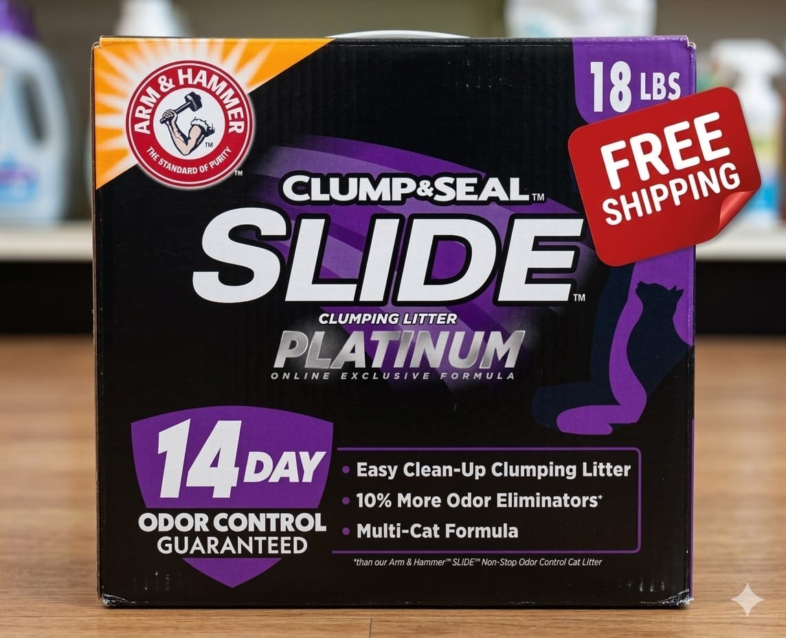 Arm & Hammer Clump & Seal Slide Platinum Clumping Cat Litter, Multi-Cat, 18 lb