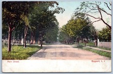 Postcard Bayport LI Main Street NY Long Island RPO Cancel 1913 D69