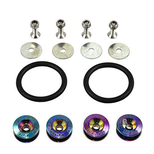 Universal CNC Billet Bumper Trunk Quick Release Fastener Kit Neo Chrome - Picture 2 of 8