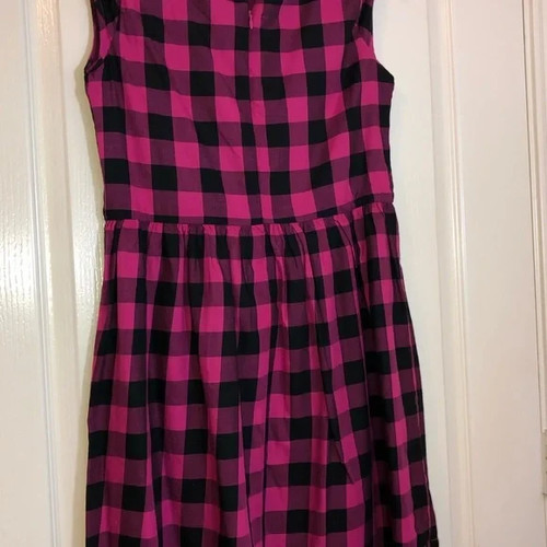 Gap pink black sleeveless buffalo check dress size XXL holiday festive girly - Picture 3 of 4