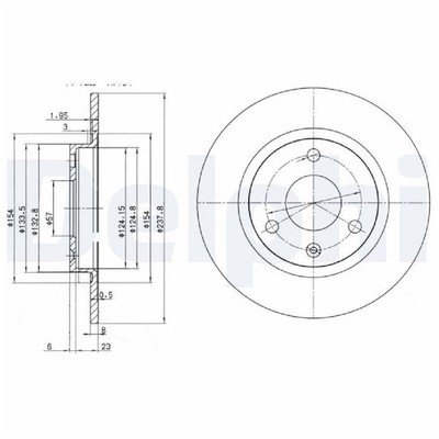Delphi 2 Bremsscheiben + 1 Satz Beläge vorne 25992843