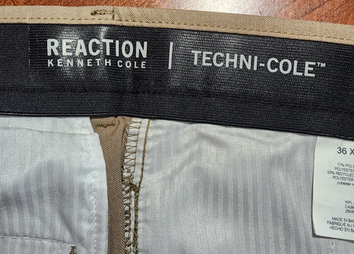 Nuevo - Pantalones Reaction Kenneth Cole Taupe - 36W 32L - Imagen 3 de 5