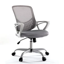 SMUG HOME OFFICE CHAIR ERGONOMIC COMPUTER DESK MESH MID-BACK HEIGHT - GREY