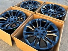 24 Black Set Of 4 Wheels Chevy Silverado Tahoe Suburban Gmc Sierra Yukon Rims 24 Black Set Of 4 Wheels Chevy Silverado Tahoe Suburban Gmc Sierra Yukon Rims