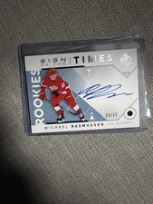 2018-19 Michael Rasmussen SP Authentic Sign of the Times SOTR Rookie Auto RC /99