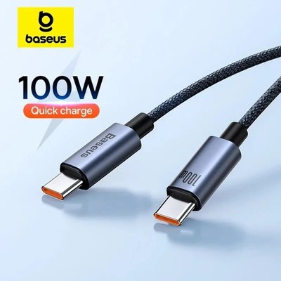 Baseus 100W USB-C to USB-C Cable   Braided, PD Fast Charging, 5A