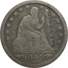 1854 Seated Liberty Quarter Counterstamp “Chas Wendell” - Brunk Chicago Jeweler