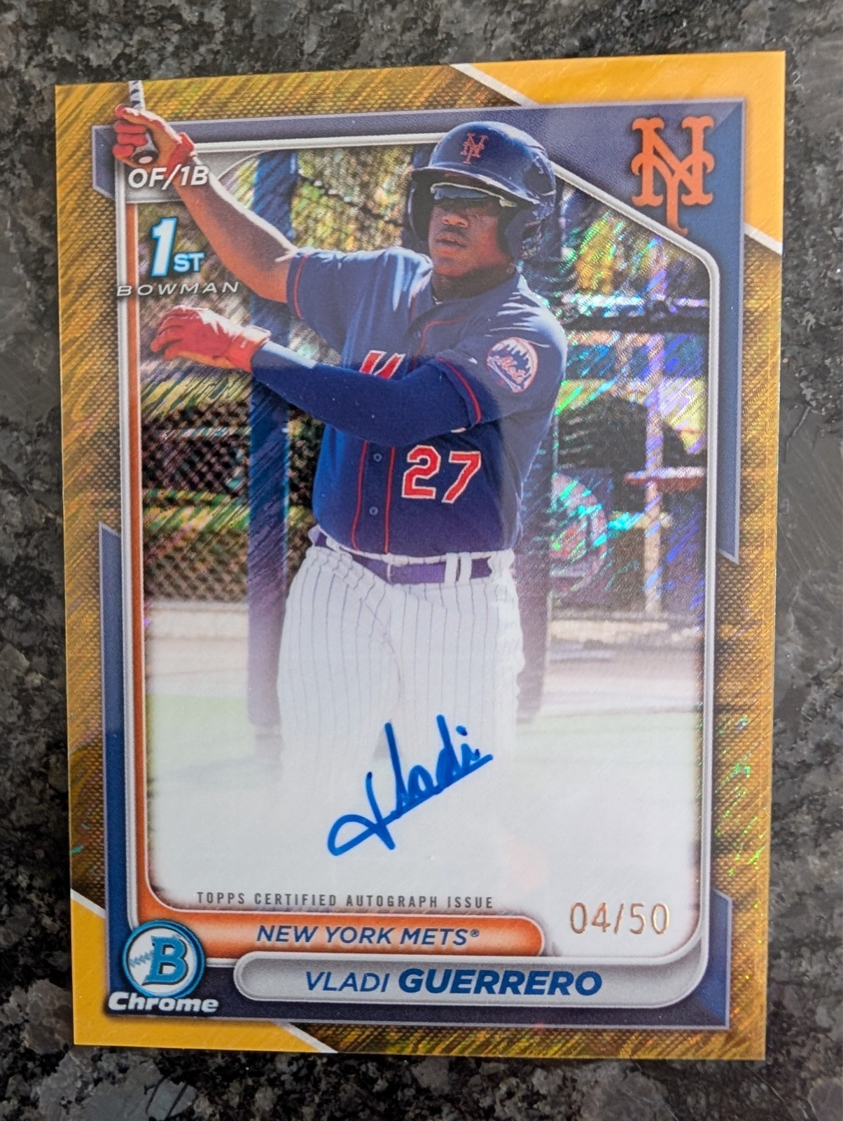 2024 Bowman Chrome - Vladi Guerrero PSA 10 Gold Shimmer /50 Auto Bowman 1st