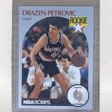 1990-91 NBA Hoops Drazen Petrovic #248 Rookie Card Trail Blazers.. rookie card picture