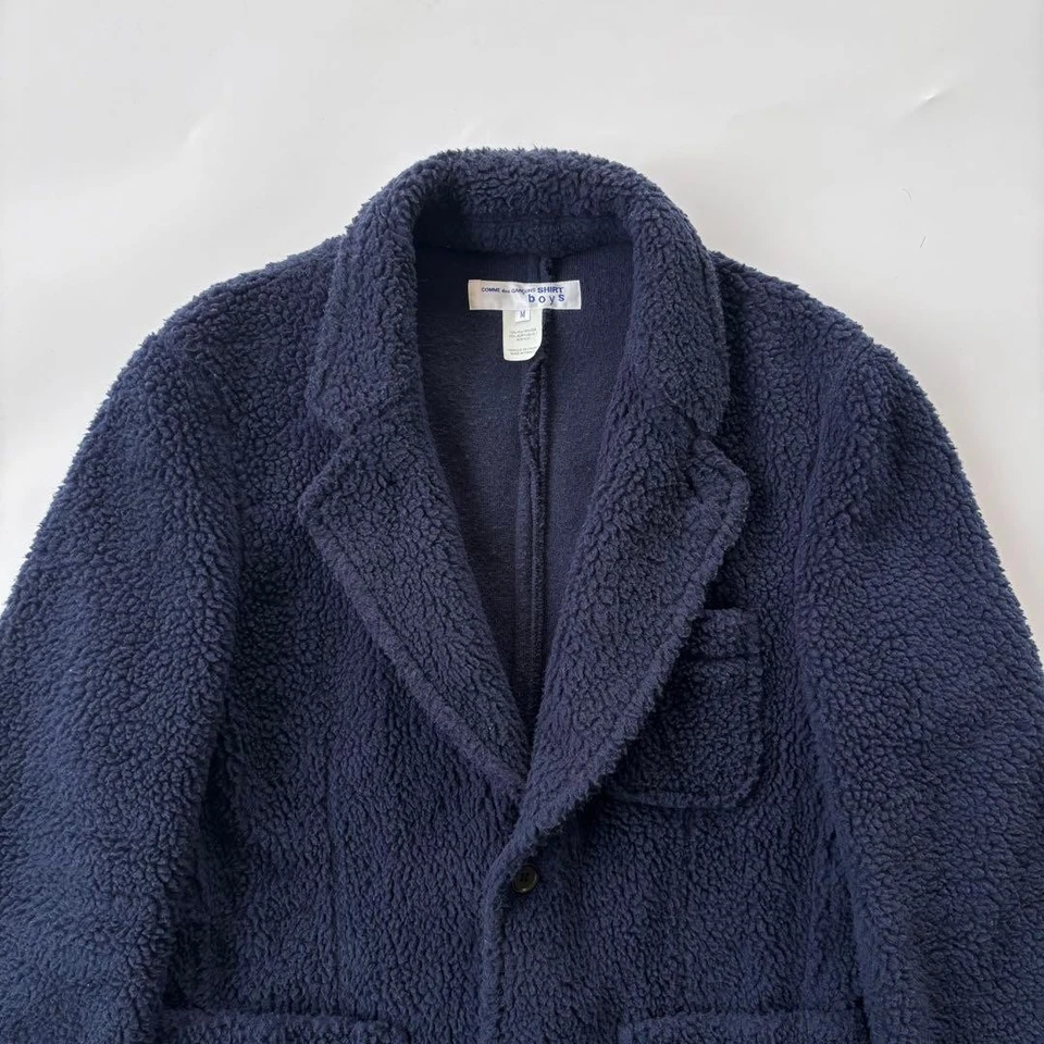 CAMISA COMME des GARCONS niños chaqueta polar azul marino 2018AW usada Foto 3 de 4