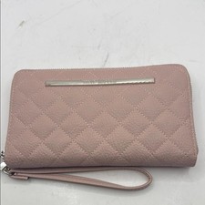 Steve Madden Pink Quilted Clutch Wristlet Wallet ID Card Holder