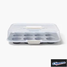  12ct Clear Nonstick Aluminized Steel Muffin Pan with Lid - Figmint™