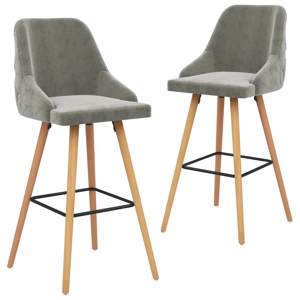 2x Taburetes de Cocina Terciopelo Asiento Mobiliario Muebles Multicolor vidaXL - Imagen 4 de 4