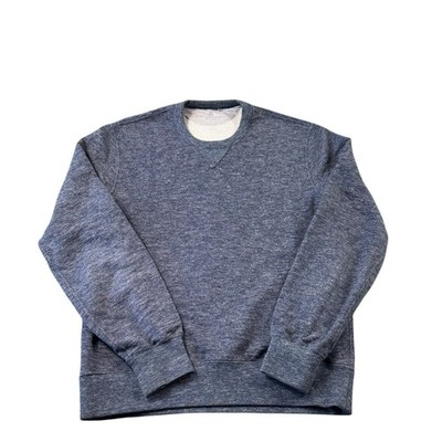 Brunello Cucinelli Blue Heathered Cotton Crewneck Pullover Sweater Size Medium 