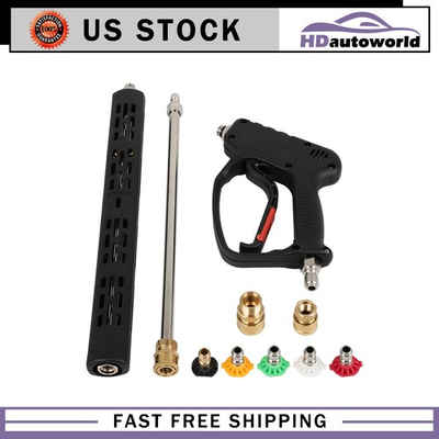 #ad Pressure Washer Gun w Extension Wands Swivel Quick Connect M22 14mm 3 8quot; 4500psi $41.64