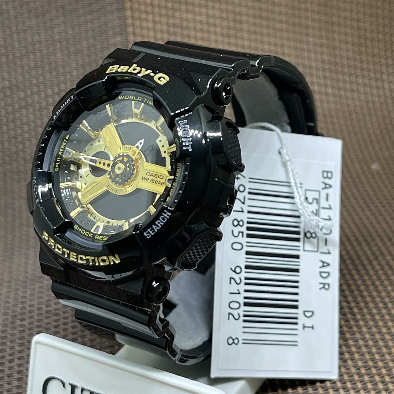Casio Baby-G BA-110-1A Sport Black Resin Analog Digital Stopwatch Ladies  Watch