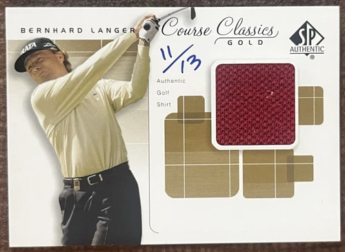 2002 UPPER DECK SP AUTHENTIC COURSE CLASSICS GOLD WORN SHIRT BERNHARD LANGER /13