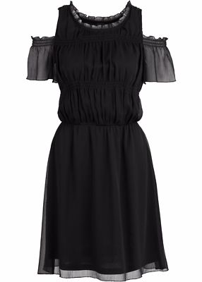 RAFFINIERTES SOMMER KLEID IN SCHWARZ MIT CUT-OUTS IM TOP DESIGN Gr.40 NEU  (4915