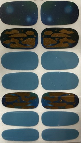 Stick On Nails Polish Strips Pack Of 5 Blue Theme Colour 05 Nail Wraps Stickers - Picture 2 of 7