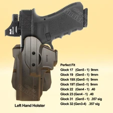 Left Hand G17 Holster Fits ​Glock 44 45 17 17L 19 19X 32 31 22 23 Mos Tactical