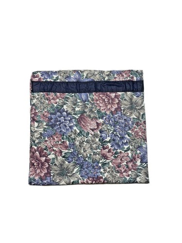 Einzelner Vintage Blumenvorhang Flächenvorhang 1980er Marineblau & Lila 80" Muster