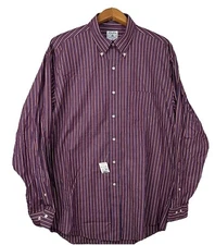 NWT Brooks Brothers Sport Shirt Men's M Button Up Red Blue Striped Pocket Preppy