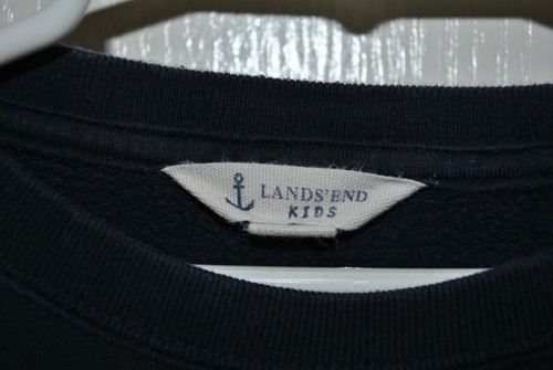 Lands' End Kids Navy Blue Sweatshirt Size Medium 10-12 - Picture 3 of 11