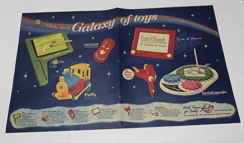 Ohio Art PRINT AD Etch A Sketch Spudsie Bizzy Twirlograph Vintage 1968 Prop