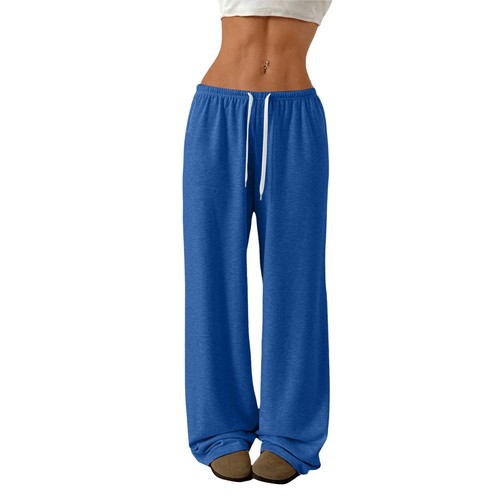 Women's Casual Drawstring Elastic Waist Pants Comfortable Straight Yoga Loose - Picture 9 of 36