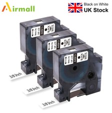 3PK Comapatible DYMO D1 40913（S0720680）Labeling Tape Black on White 9mm x 7m UK