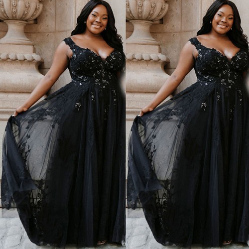 plus size black formal wear