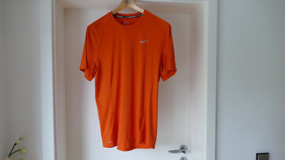 NIKE Herren Sport Shirt Gr. L orange Dri-Fit Nike Running Lauf-Shirt Training